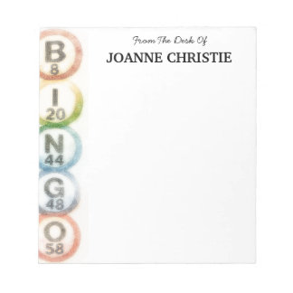 Bingo Balls Personalized Notepad