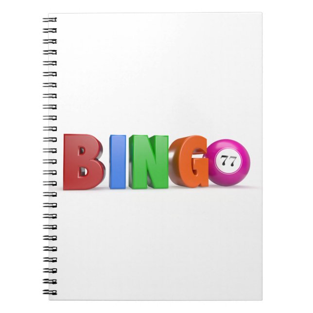 bingo balls with numbers set notebook (Front)