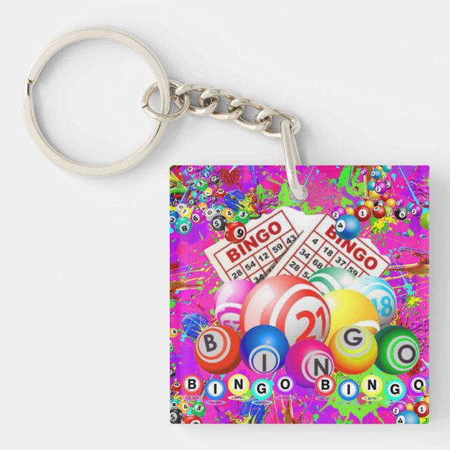 BINGO BINGO Designed By CBDOilPrincess  Key Ring (Front)