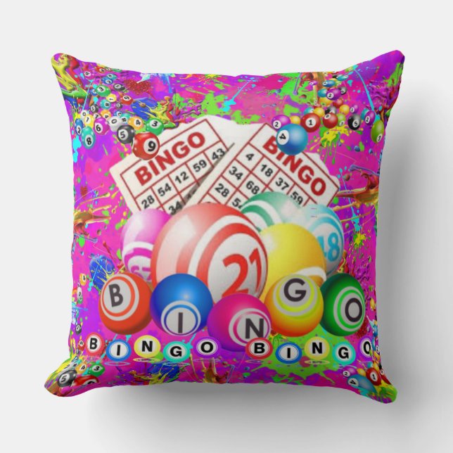 BINGO BINGO Splattered Paint CBDOilPrincess  Cushion (Front)
