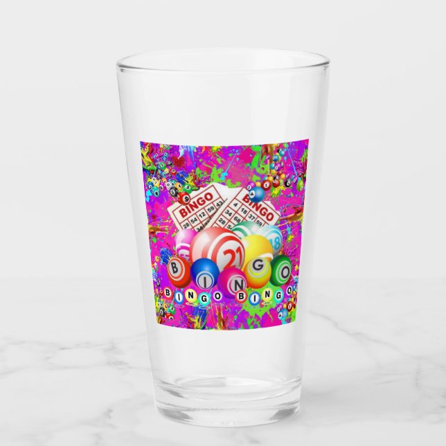 BINGO BINGO Splattered Paint CBDOilPrincess  Glass (Front)