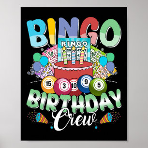 Bingo Birthday Crew Bingo Player Vintage Christmas Poster