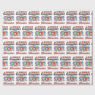 Bingo Birthday Women November Wrapping Paper