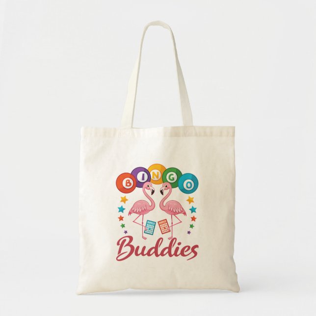 Bingo Buddies Player Flamingo Tote Bag (Front)