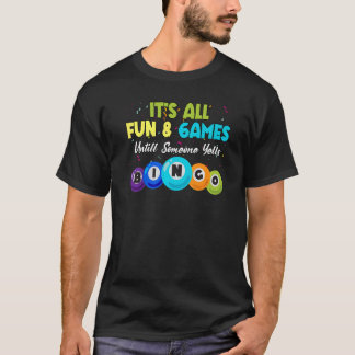 Bingo Caller Humour Lottery Lucky Winning Card Pla T-Shirt