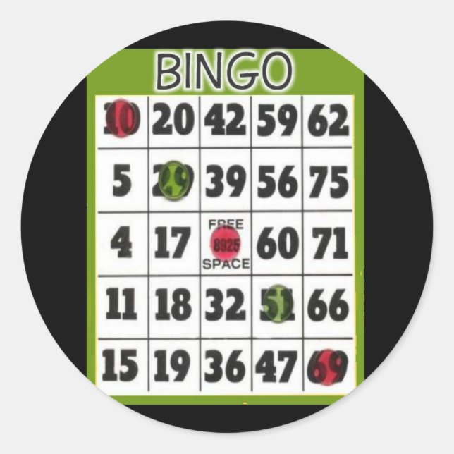 Bingo Card Classic Round Sticker (Front)