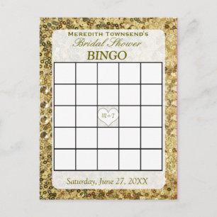 Bingo Card - Gold Sequins