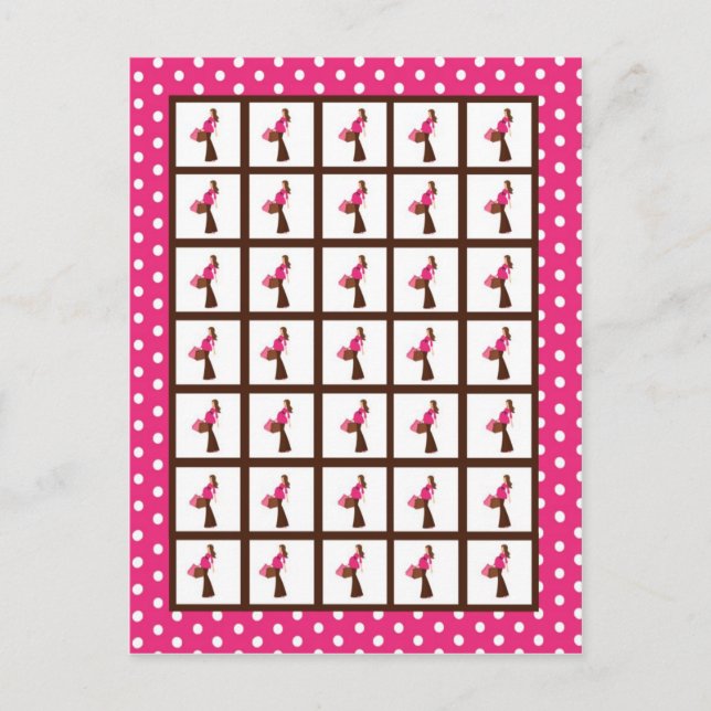 Bingo Card Markers Pink Mod Mum Polka Dots (Front)