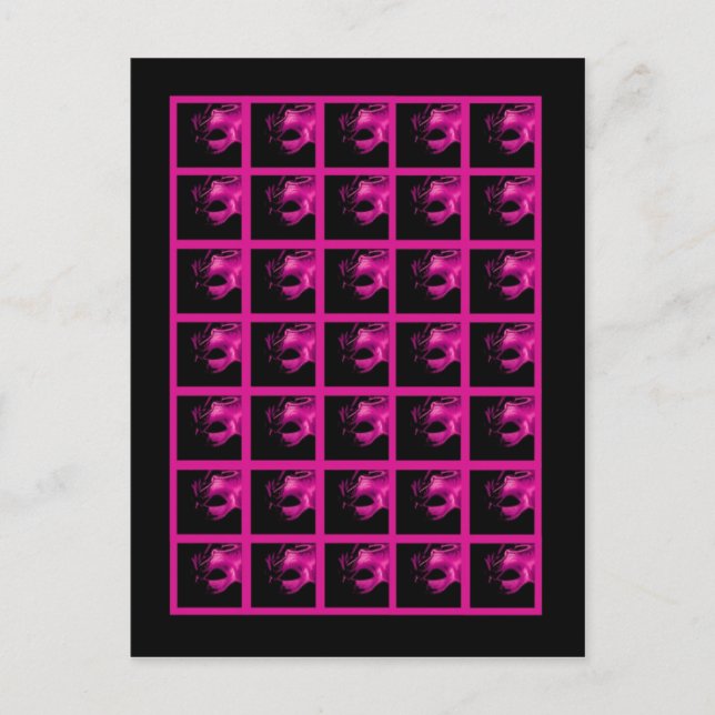 Bingo Card Markers Sweet 16 Hot Pink Black Party (Front)