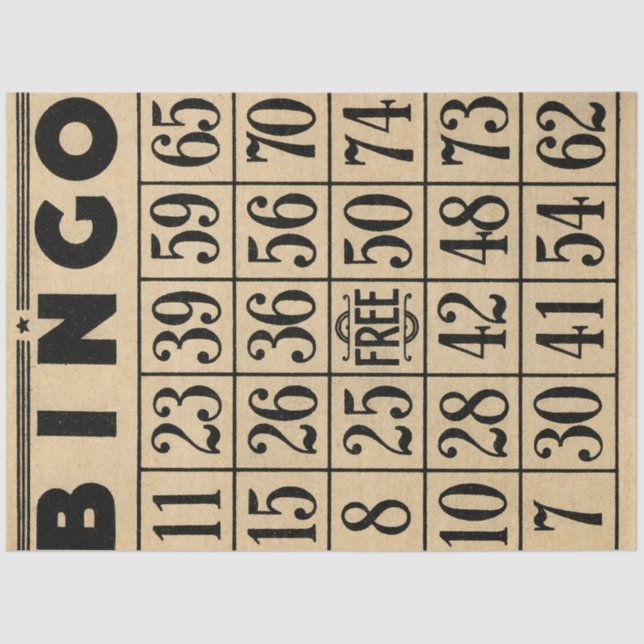 Bingo Card Tissue Paper (Front)