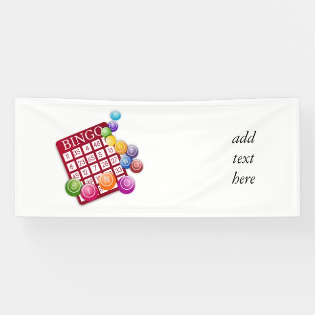 BINGO Card with BINGO Balls Banner (Horizontal)