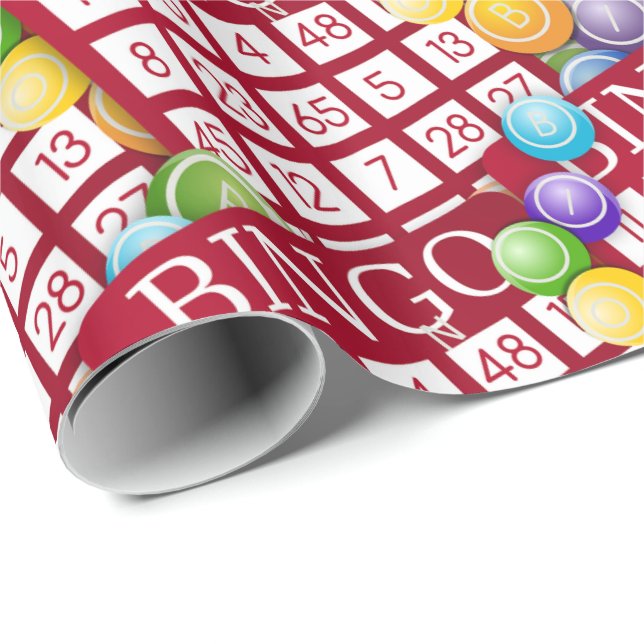 Bingo Cards And Bingo Balls Large Print Wrapping Paper (Roll Corner)