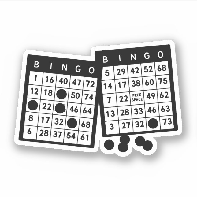 Bingo cards chips game art illustration  (Front)