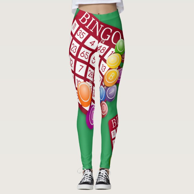 Bingo Cards Design Print Leggings (Front)