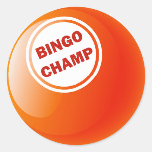 BINGO CHAMP BINGO BALL CLASSIC ROUND STICKER