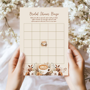 Bingo Coffee Bridal Shower Game Card