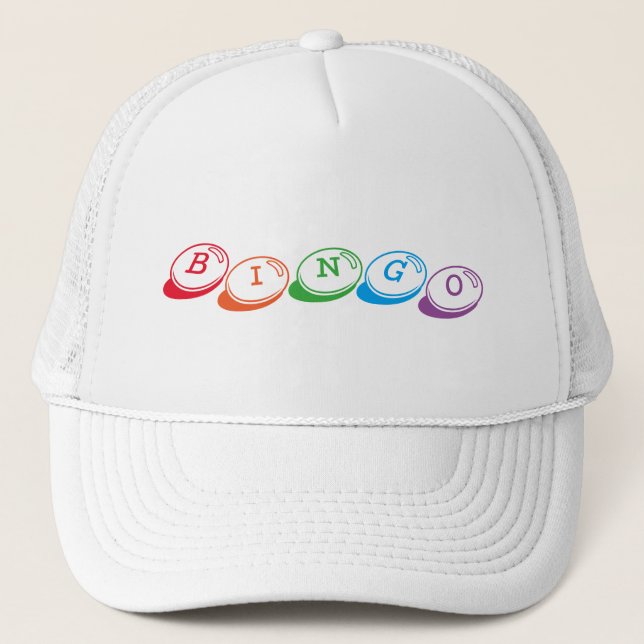 BINGO Colourful Lettering Fun and Games Trucker Hat (Front)