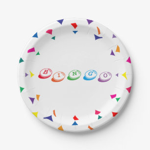 BINGO Colourful Lettering Paper Plate