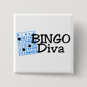 Bingo Diva 15 Cm Square Badge