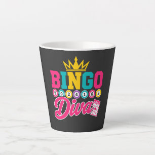 Bingo Diva Shirt Cute Lucky Queen Crown Bingo Latte Mug