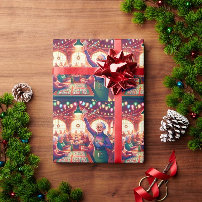 Bingo Game  Christmas Wrapping Paper (Holiday Gift)
