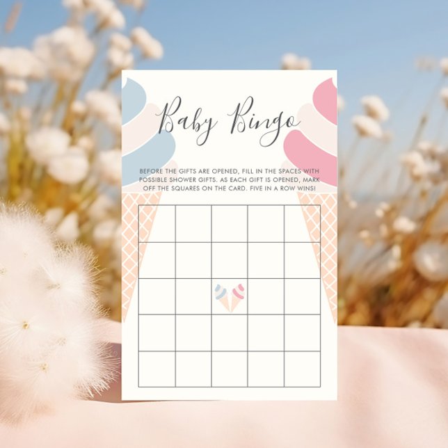 Bingo Game Ice Cream Pastel Colour Gender Reveal (Creator Uploaded)
