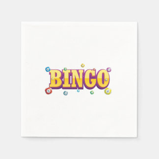 Bingo Game Lucky Player Gambler Gambling Gift Napkin
