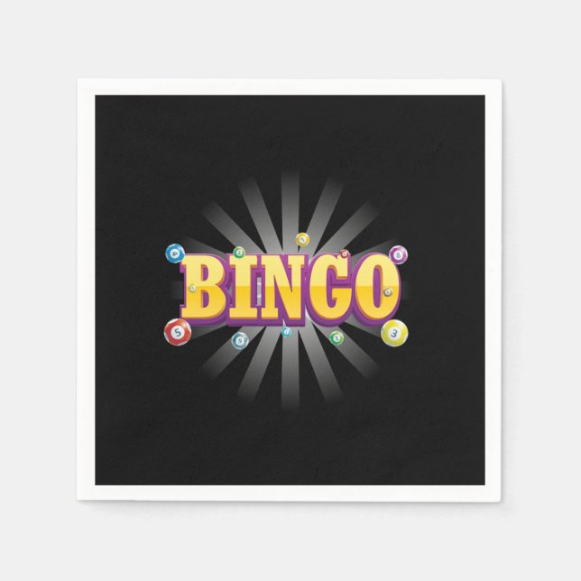 Bingo Game Lucky Player Gambler Gambling Gift Napkin (Front)