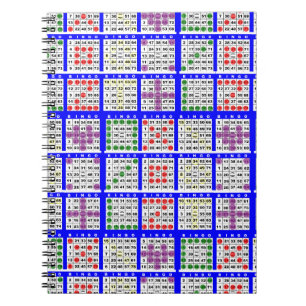 Bingo Game Patterns Large Spiral Notebook