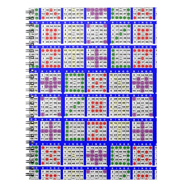 Bingo Game Patterns Large Spiral Notebook (Front)
