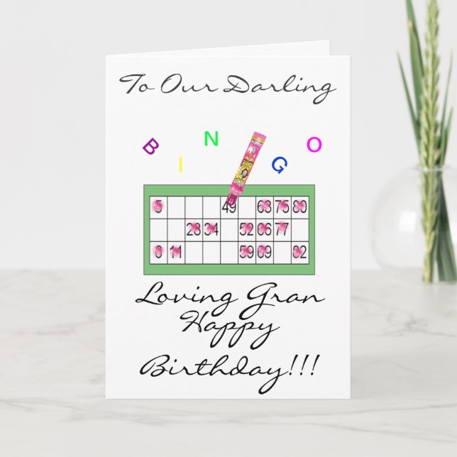 BINGO GRAN HAPPY BIRTHDAY CARD (Front)