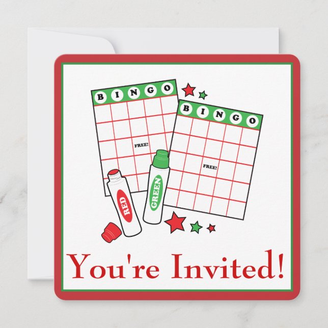 Bingo Holiday Party Invitation (Front)