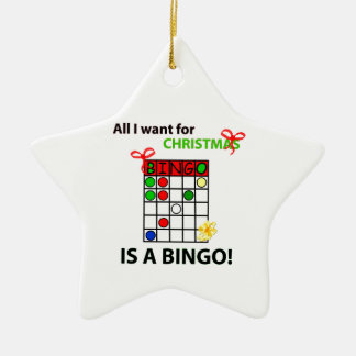 BINGO I want a bingo  for Christmas Ceramic Tree Decoration