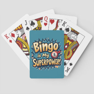Bingo Is My Superpower Retro Bingo Love Playing Cards