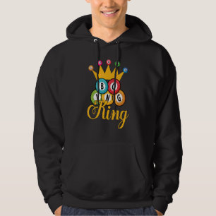 Bingo King Men Boys Lucky Game Lottery Players Hoodie