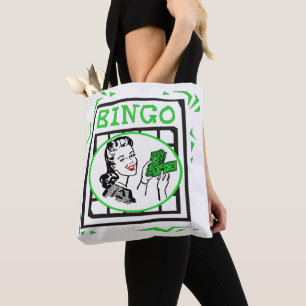 Bingo Lady With Money On Bingo Card Tote Bag