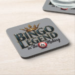 Bingo Legend Crowned in Gold Retro Typography Coaster<br><div class="desc">Celebrate your love for bingo with this bold and regal design featuring the phrase "Bingo Legend in the Making" in striking retro typography, topped with an ornate golden crown. The deep, rich hues and vintage aesthetic give this artwork a timeless appeal, perfect for those who enjoy the thrill of the...</div>