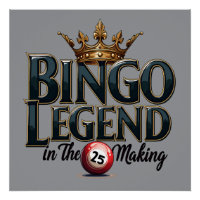 Bingo Legend Crowned in Gold Retro Typography