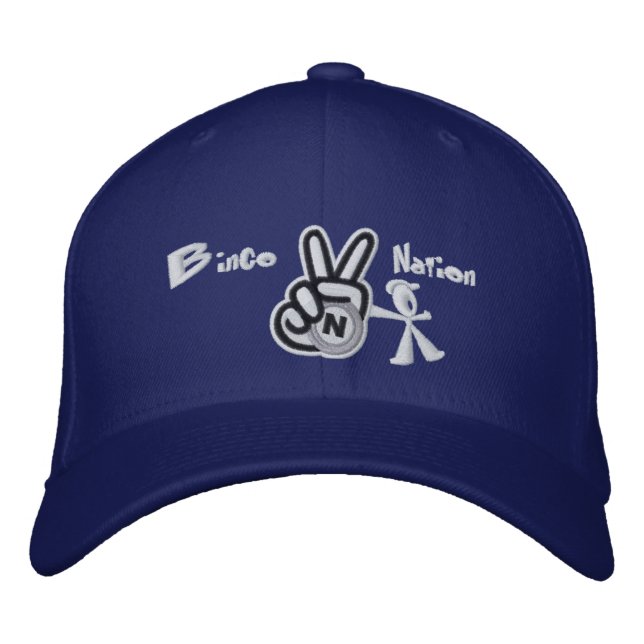Bingo Nation Logo Embroidered Flex Fit Cap w/URL (Front)