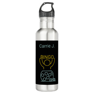 Bingo Night Neon Line Art Personalised 710 Ml Water Bottle