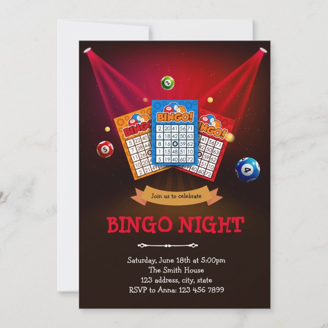 Bingo night theme invitation (Front)