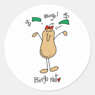 Bingo Nut T-shirts and Gifts Classic Round Sticker