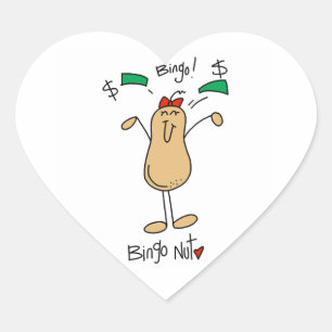 Bingo Nut T-shirts and Gifts Heart Sticker