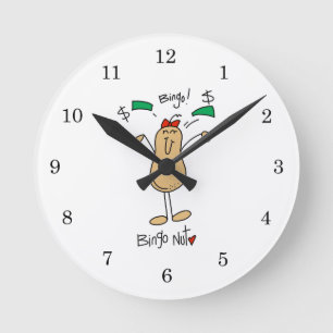Bingo Nut T-shirts and Gifts Round Clock