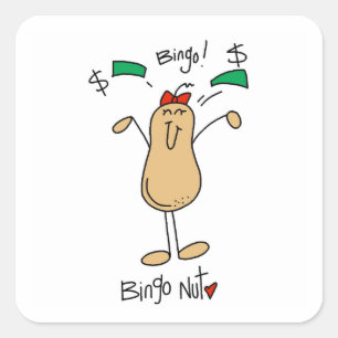 Bingo Nut T-shirts and Gifts Square Sticker