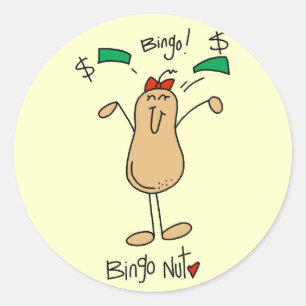 Bingo Nut Tshirts and Gifts Classic Round Sticker