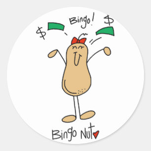 Bingo Nut Tshirts and Gifts Classic Round Sticker