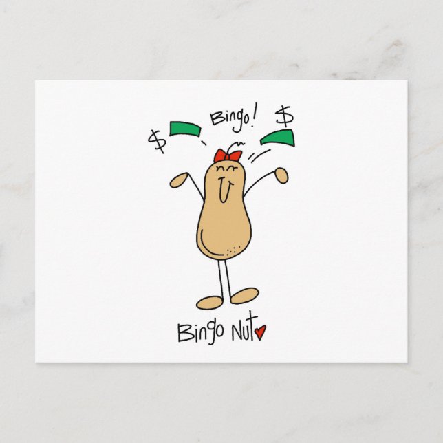 Bingo Nut Tshirts and Gifts Postcard (Front)
