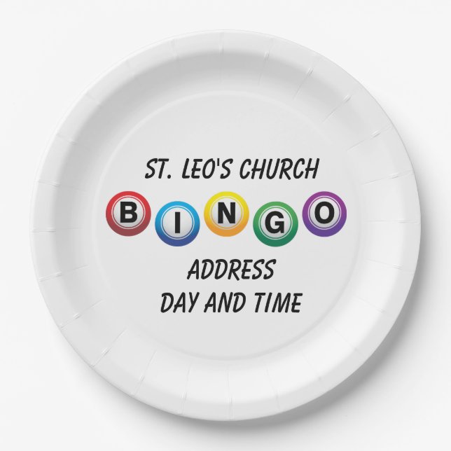 BINGO Paper Plates (Front)