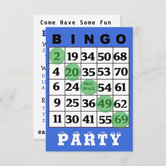 BINGO Party Invitation (Front/Back)